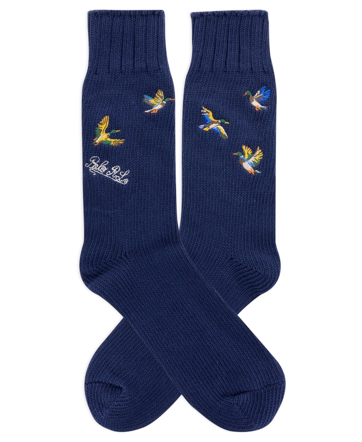 Polo Ralph Lauren Men's Embroidered Reinforced Heel and Toe Crew Socks