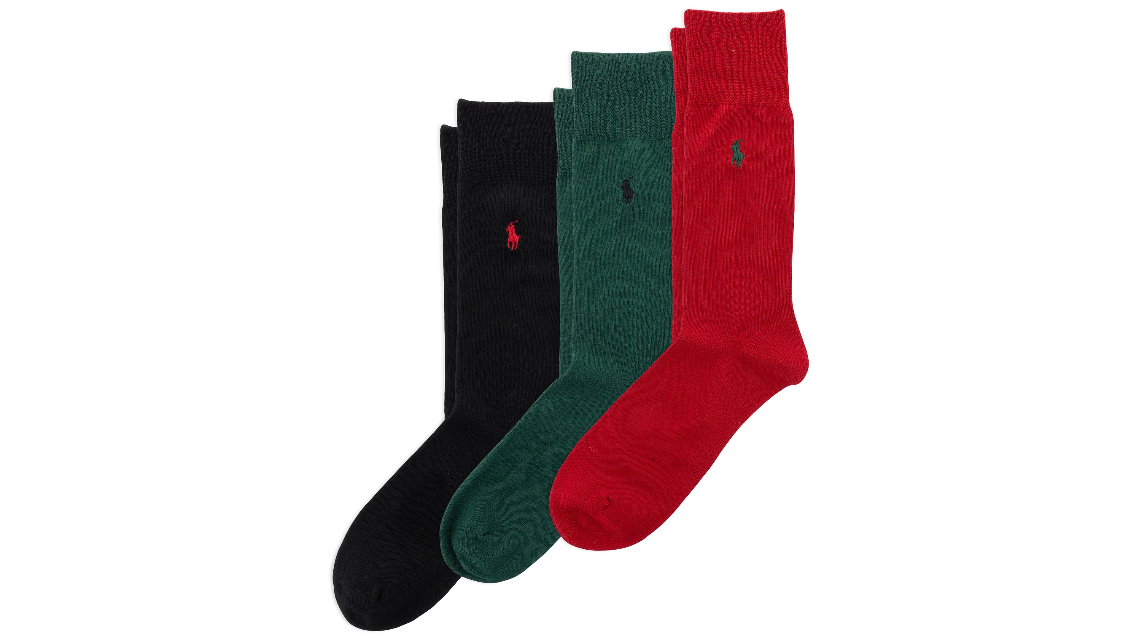 Polo Ralph Lauren Men's Soft Touch Flat Knit Dress Rayon-Blend Socks, 3-Piece Set
