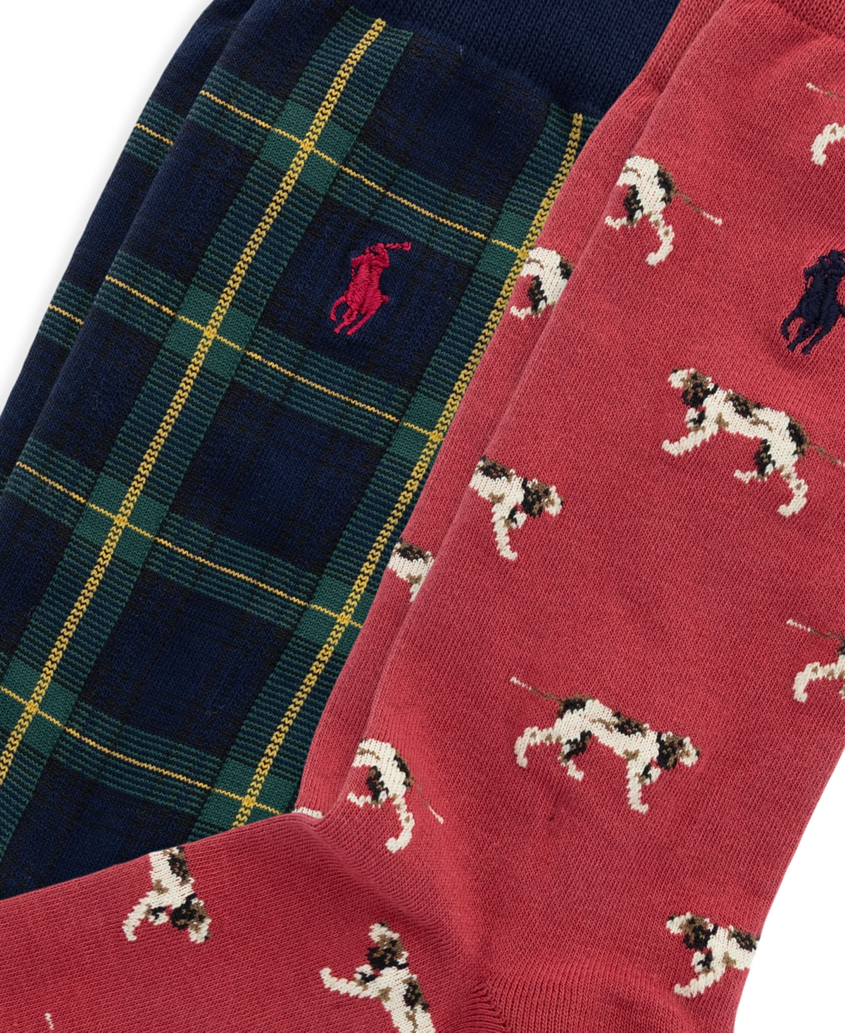 Polo Ralph Lauren Men's Plaid Embroidered-Pony Crew Socks, 2-Pack