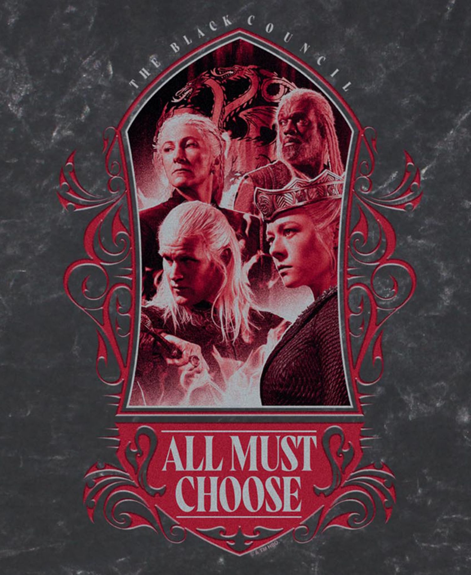 Men's All Must Choose House of the Dragon Mineral Wash Graphic T-Shirt