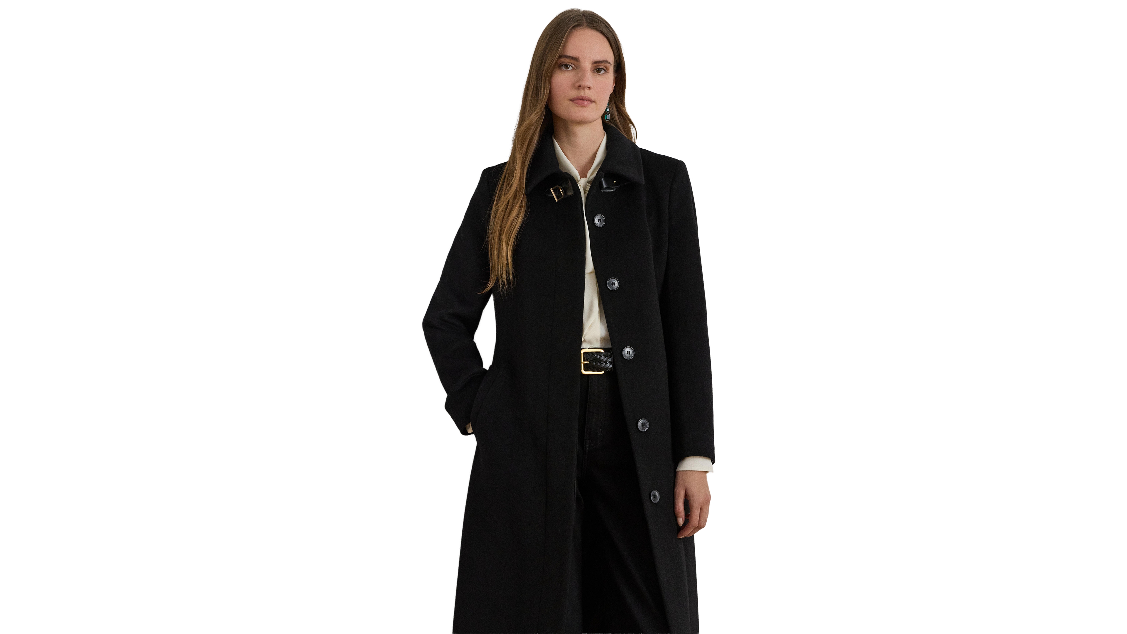 Lauren Ralph Women's Belted Single-Breasted Wool-Blend Coat