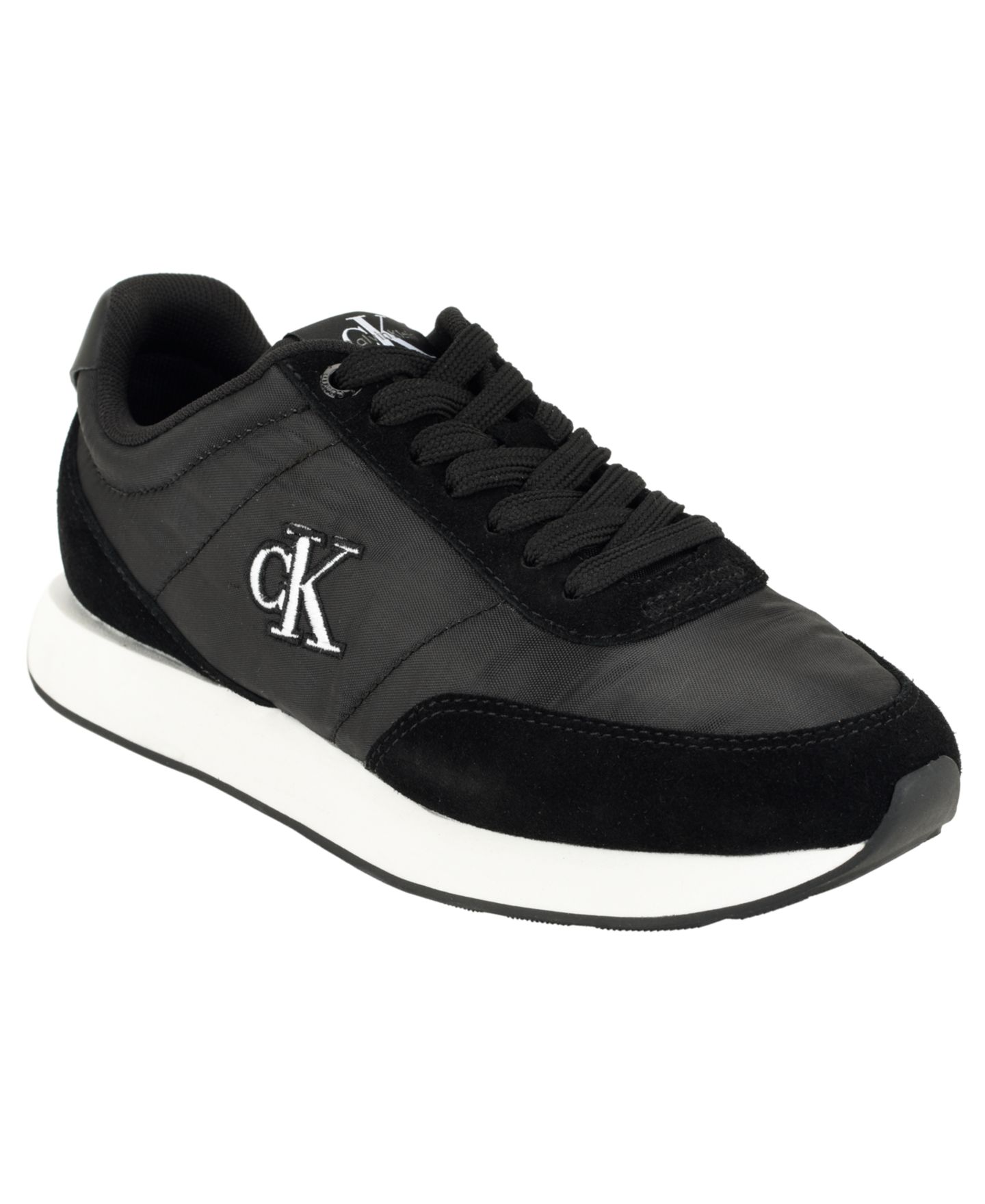 Женские кроссовки Calvin Klein Tollyn Suede Lace-Up, цвет: Чёрный / Белый — фото 1