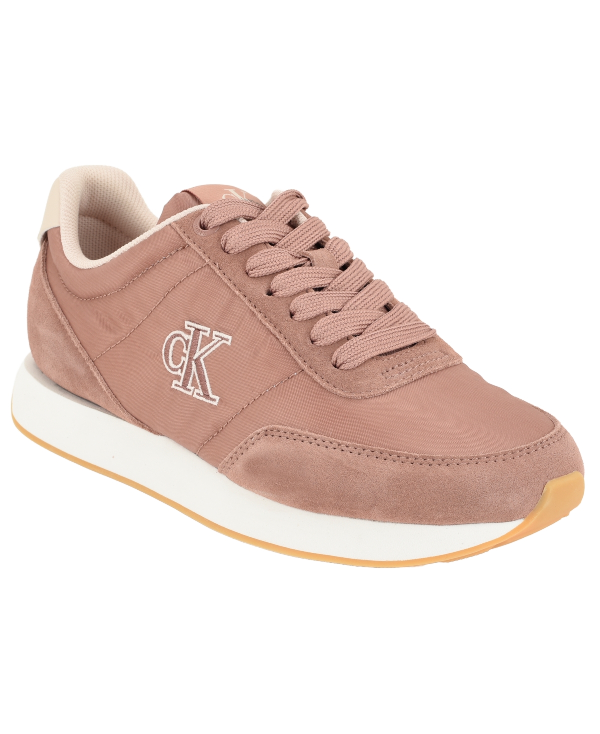 Calvin Klein Women's Tollyn Suede Lace-Up Sneakers - Sea Pink/Lotus