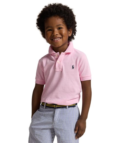 Поло Polo Ralph Lauren Cotton Mesh Polo Shirt для мальчиков, цвет: Розовый