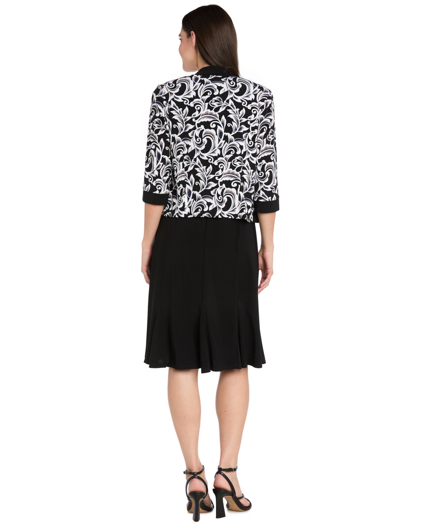 Petite Jersey Scoop Neck Jacket Dress, 2-Piece Set