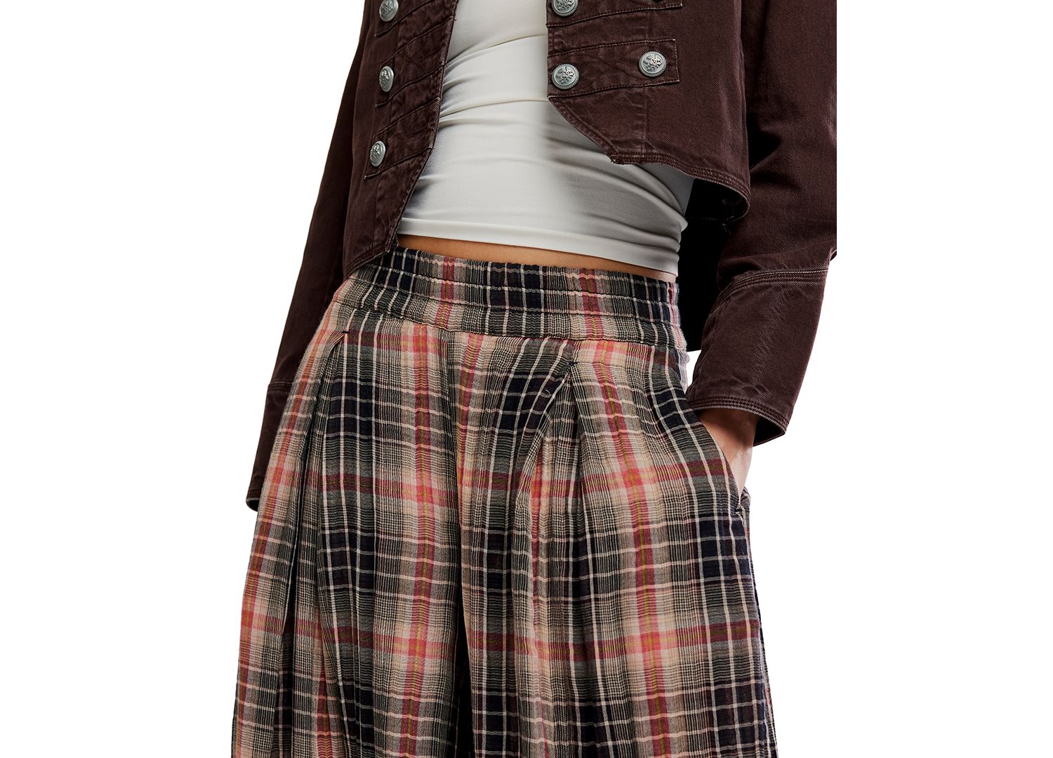 Women's Moonflower Plaid Balloon Pants