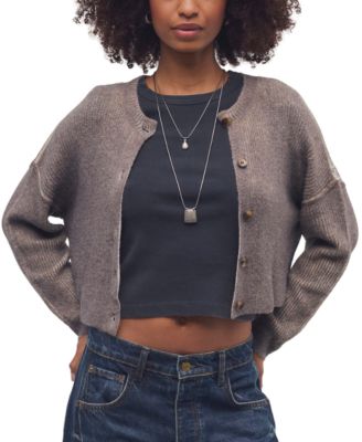 Women's Ottilie Cropped Scoop Neck Button-Up Cardigan Sweater
