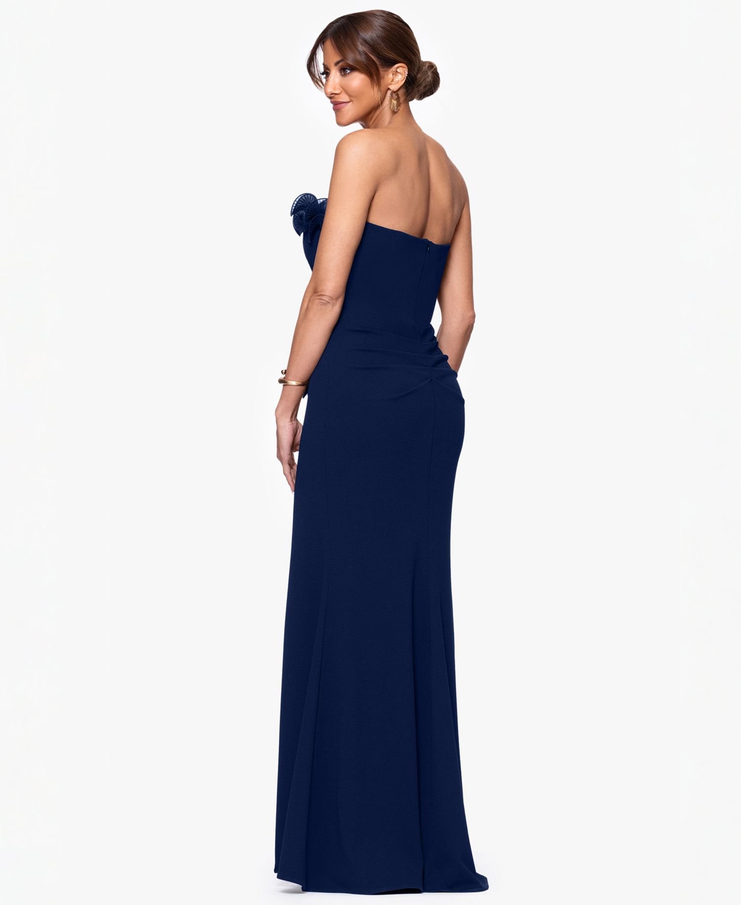 Plus Strapless Long Gown