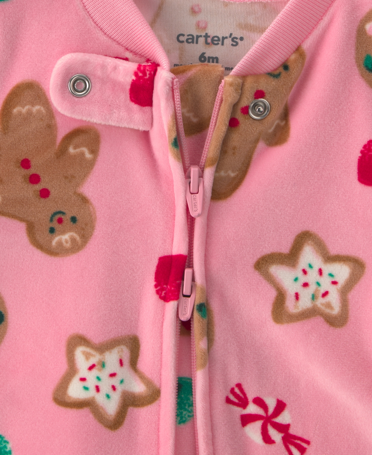 Carter's Baby Girls' Gingerbread Footed 2-Way Zip Sleep & Play Pajamas