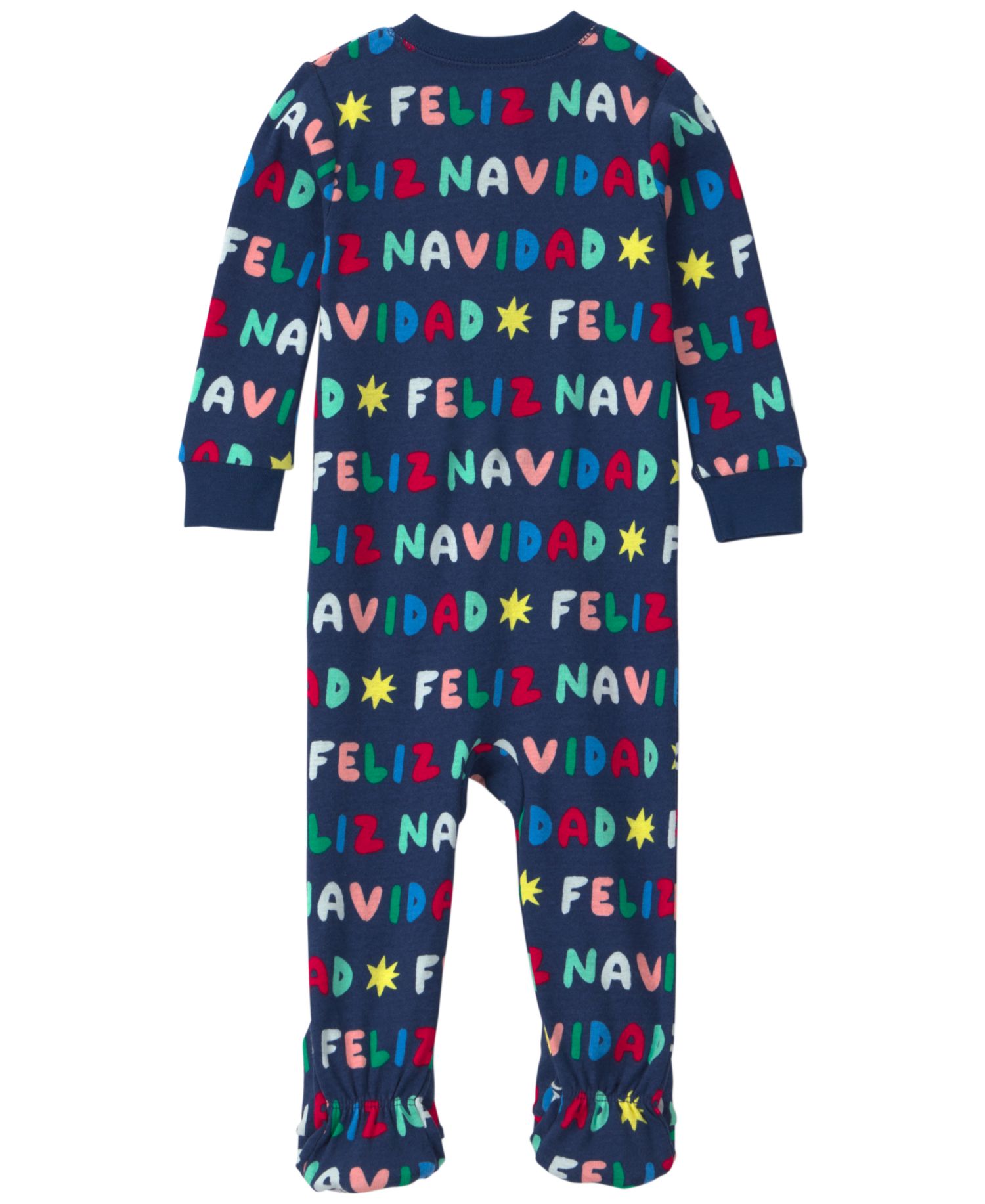 Baby Boys' and Girls' Feliz Navidad Snug-Fit 2-Way Zip 1-Piece Footed Pajama