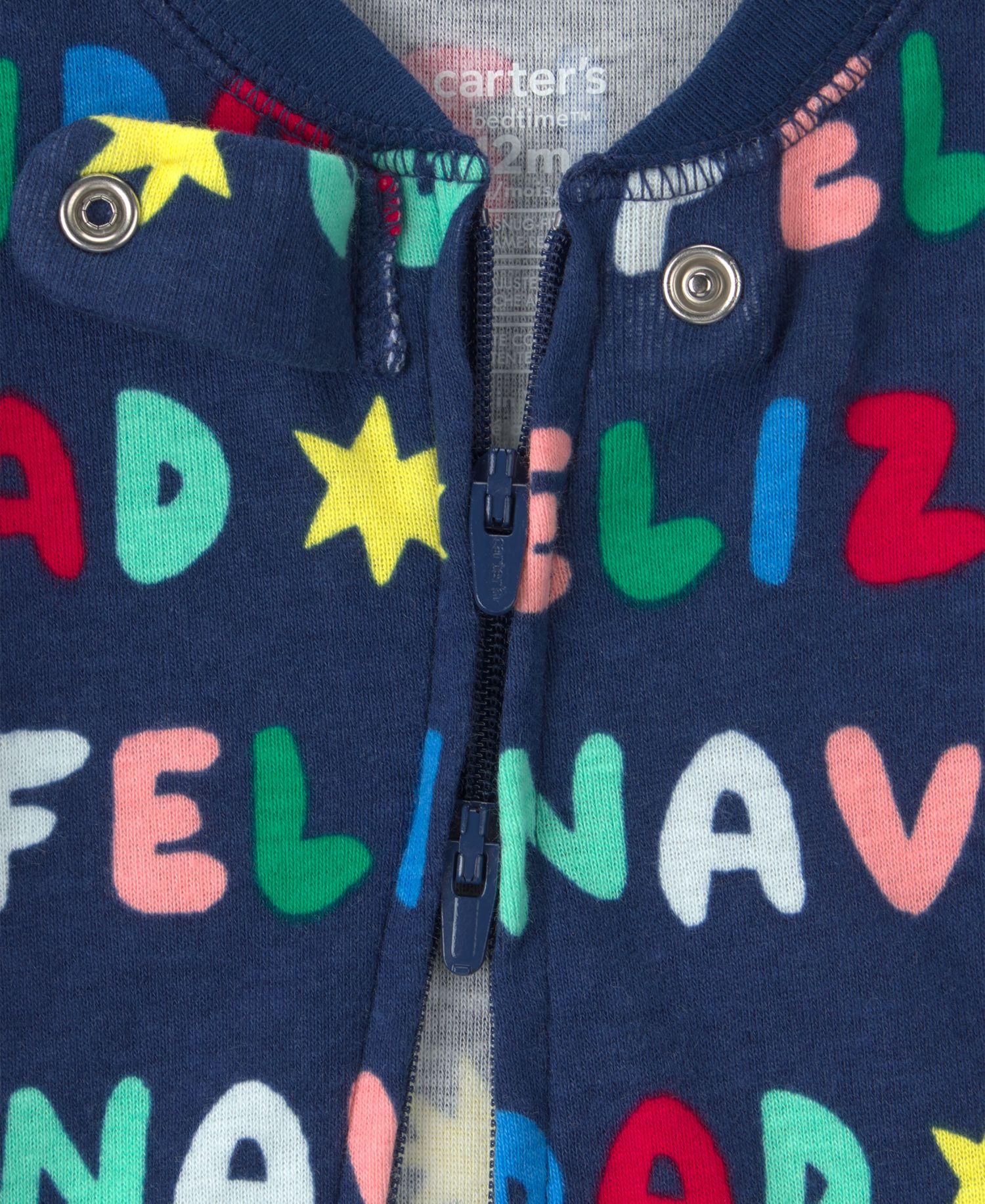 Baby Boys' and Girls' Feliz Navidad Snug-Fit 2-Way Zip 1-Piece Footed Pajama