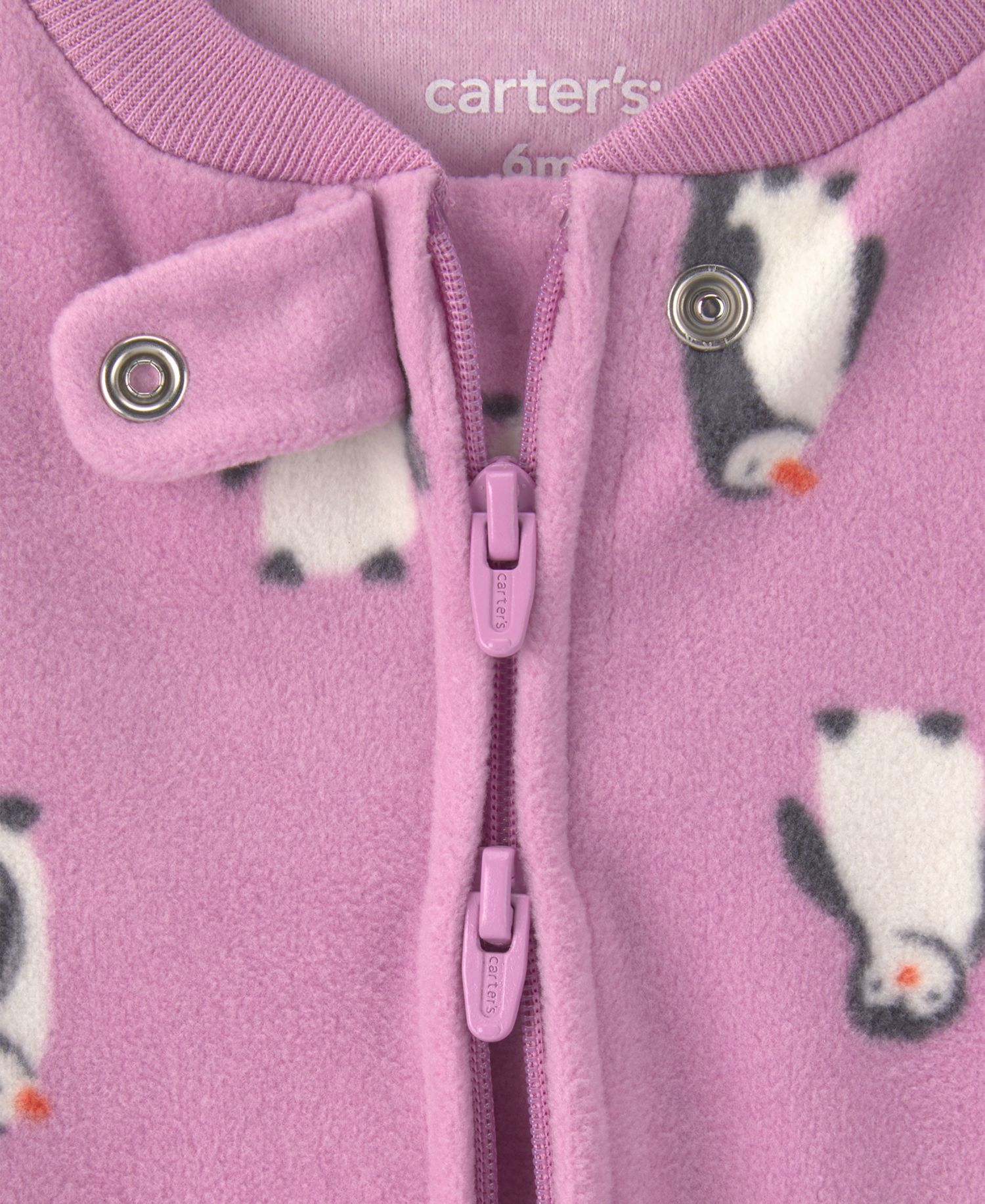 Baby Girls' Penguin Fleece 2-Way Zip Sleep & Play