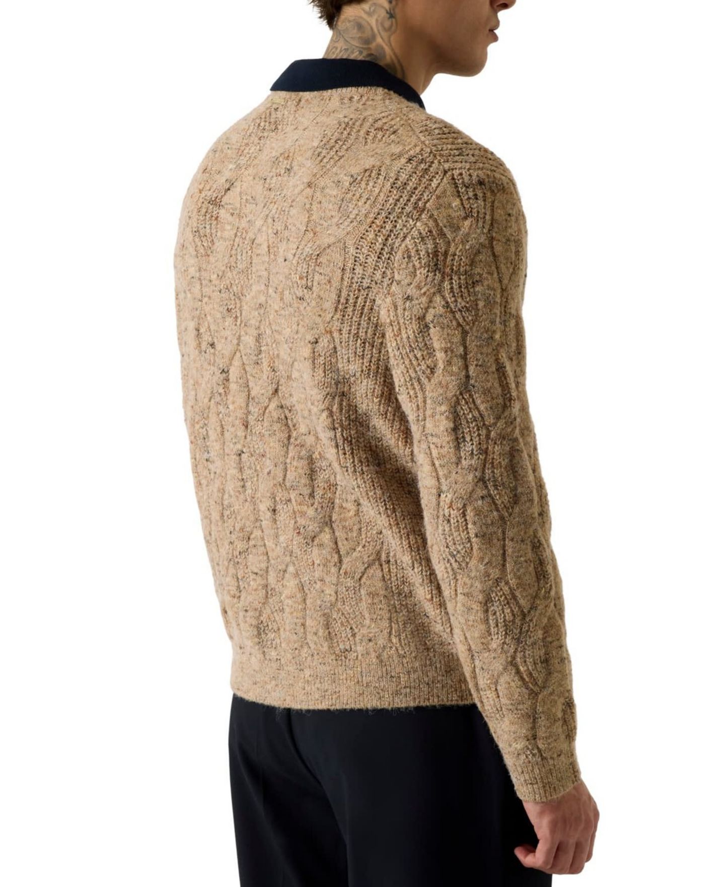 Мужской свитер GUESS Cooper Cable-Knit Crewneck, цвет: Разноцветный — фото 3