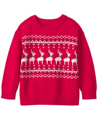 Toddler Boys' 2T-5T Fair-Isle Long-Sleeve Crewneck Cotton Sweater