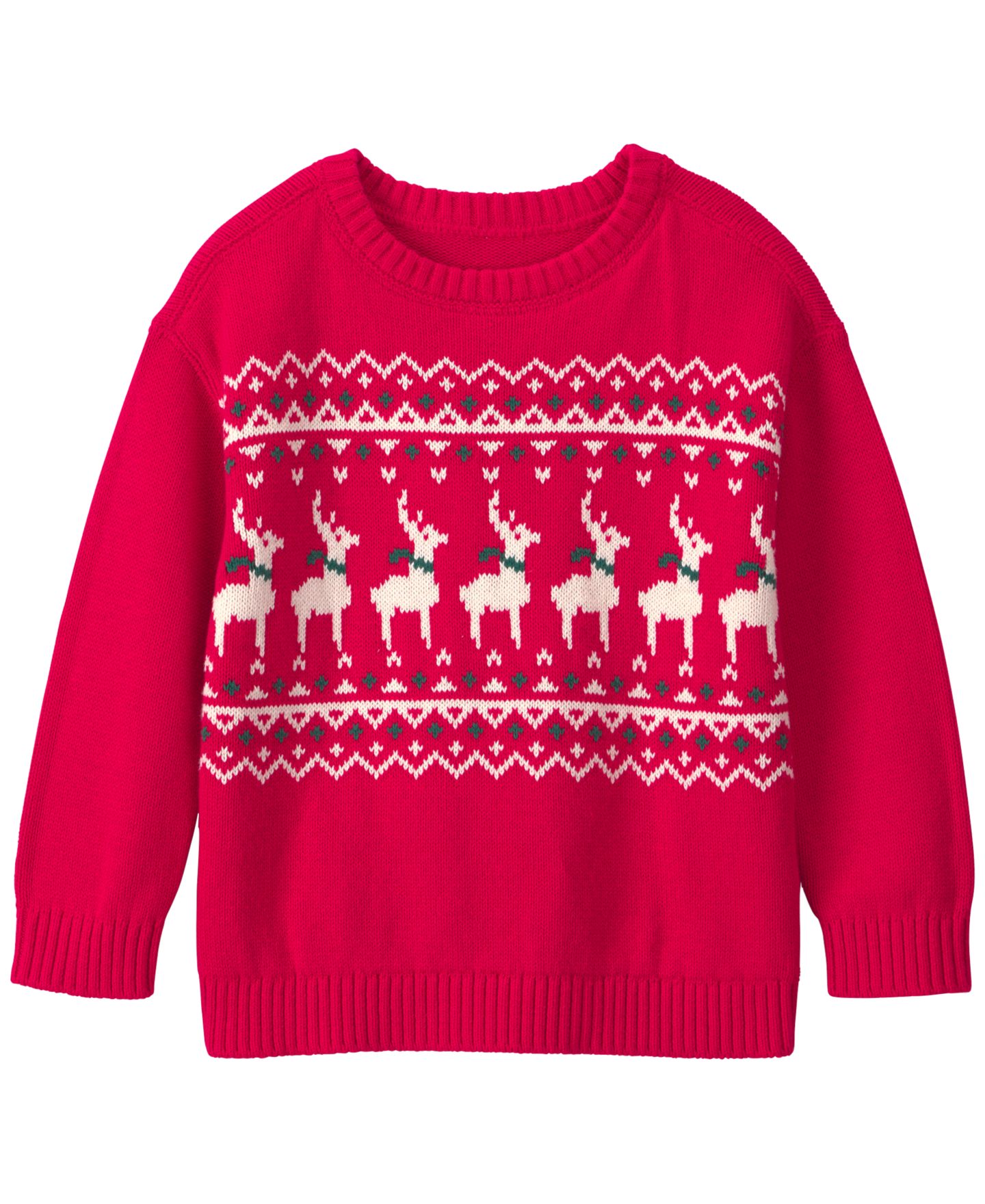 Детский хлопковый свитер Carter's Fair-Isle с круглым вырезом для мальчиков 2T-5T, цвет: Красный — фото 1