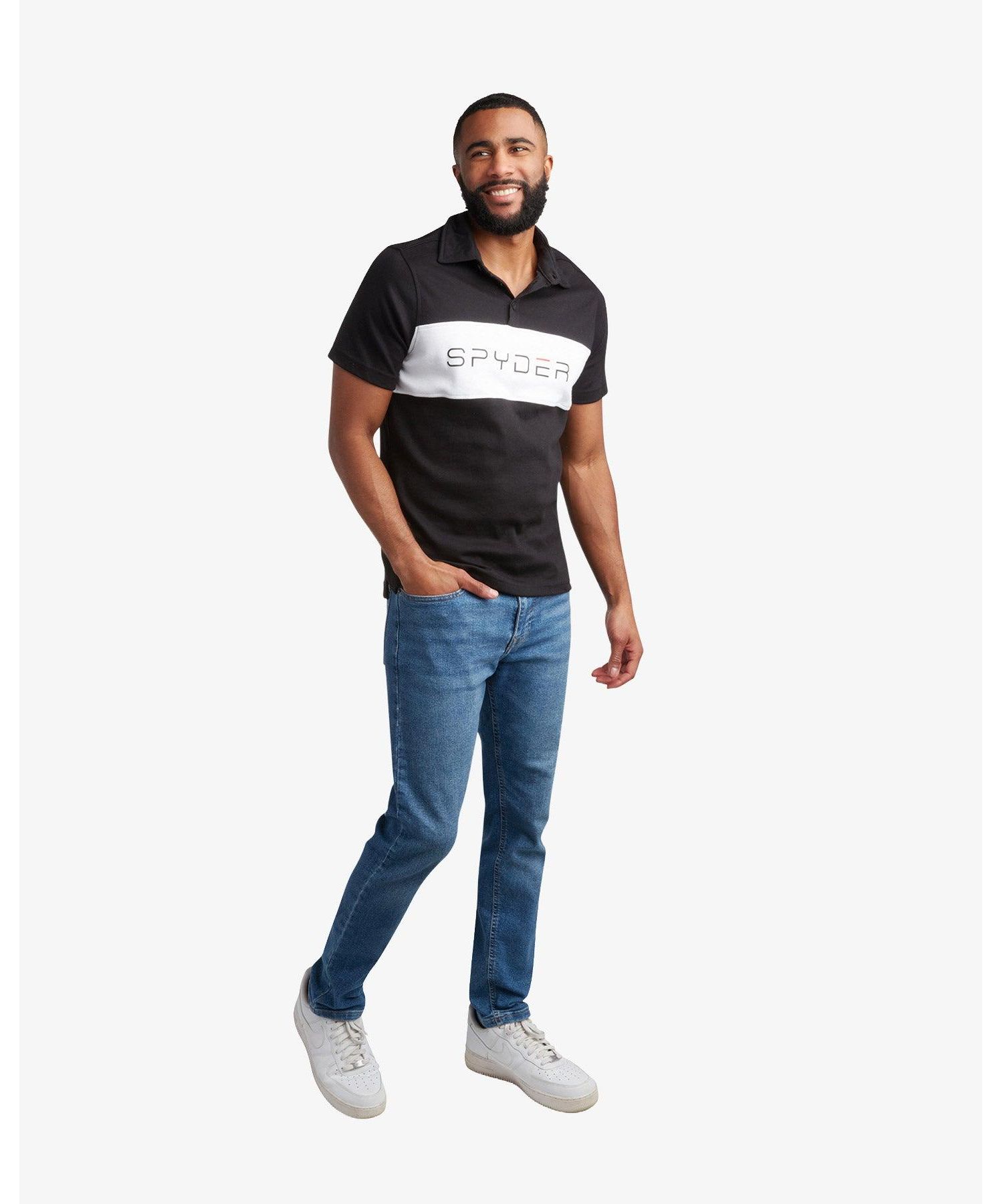 Men's Color-Blocked Short-Sleeve Polo Shirt