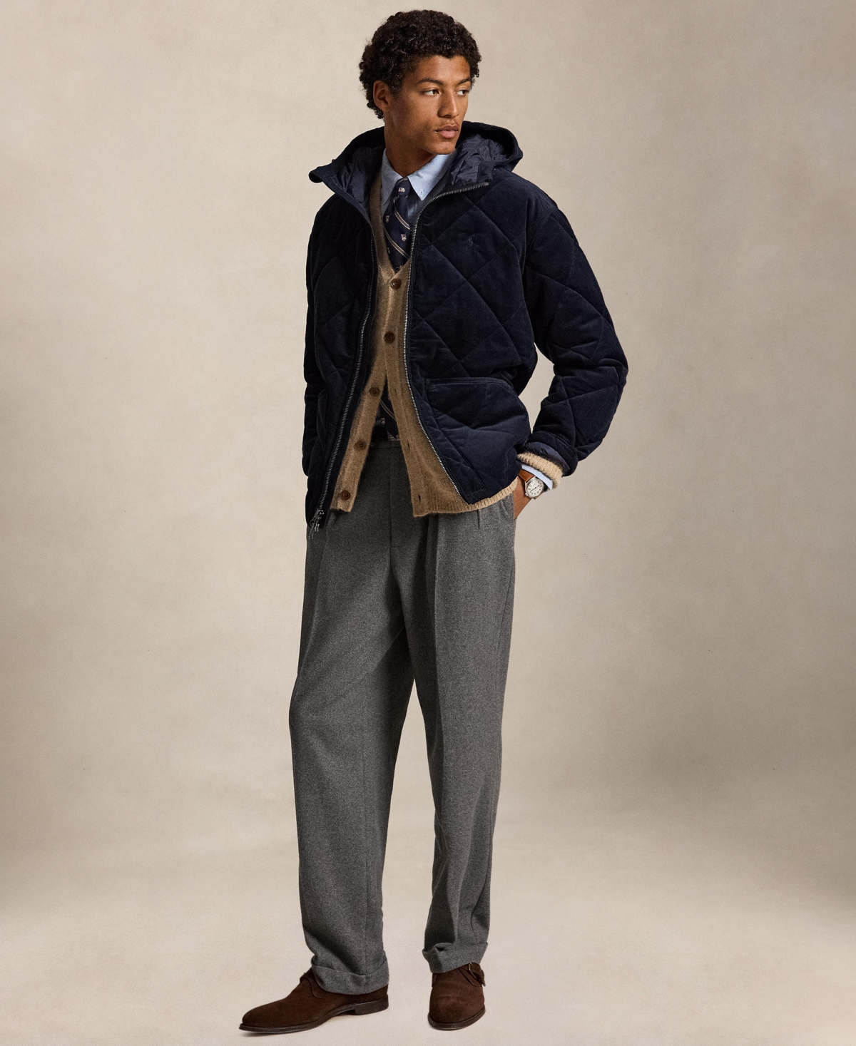 Polo Ralph Lauren Men's Hurston Quilted Corduroy Hooded Jacket