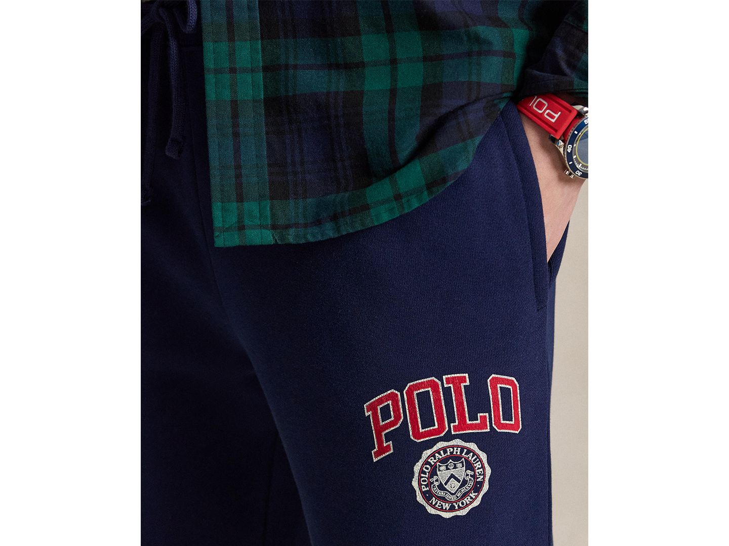 Мужские брюки Polo Ralph Lauren Regular-Fit Fleece Jogger Pant, цвет: Тёмно-синий — фото 3