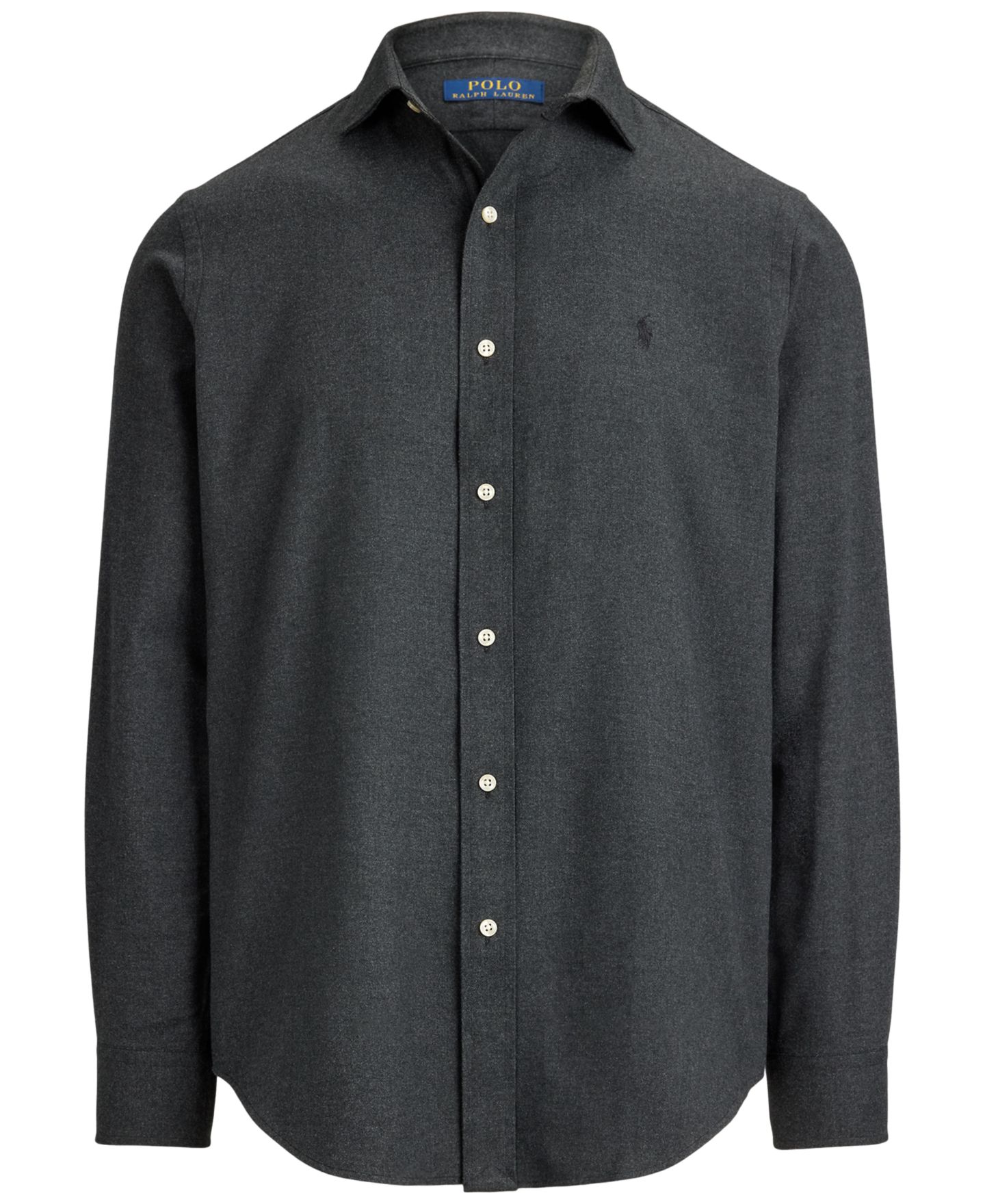 Мужская рубашка Polo Ralph Lauren Classic Fit Performance Twill, цвет: Меланжевый — фото 5