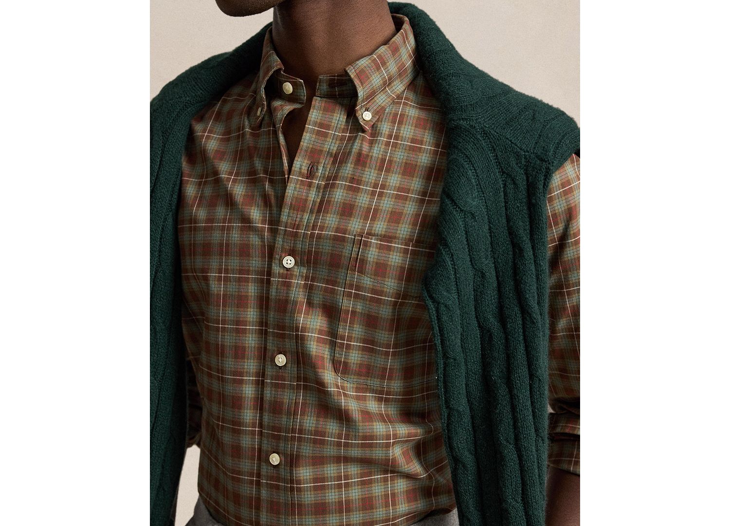 Men's Plaid Peached Shirt