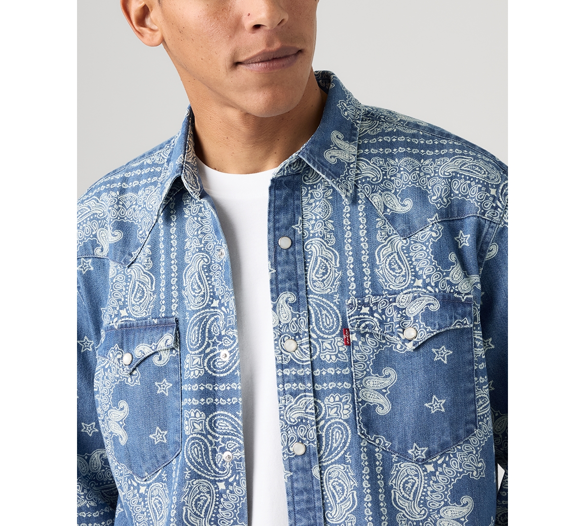 Levi's Men's Parate Western Camp-Collar Long-Sleeve Cotton Button-Down Shirt