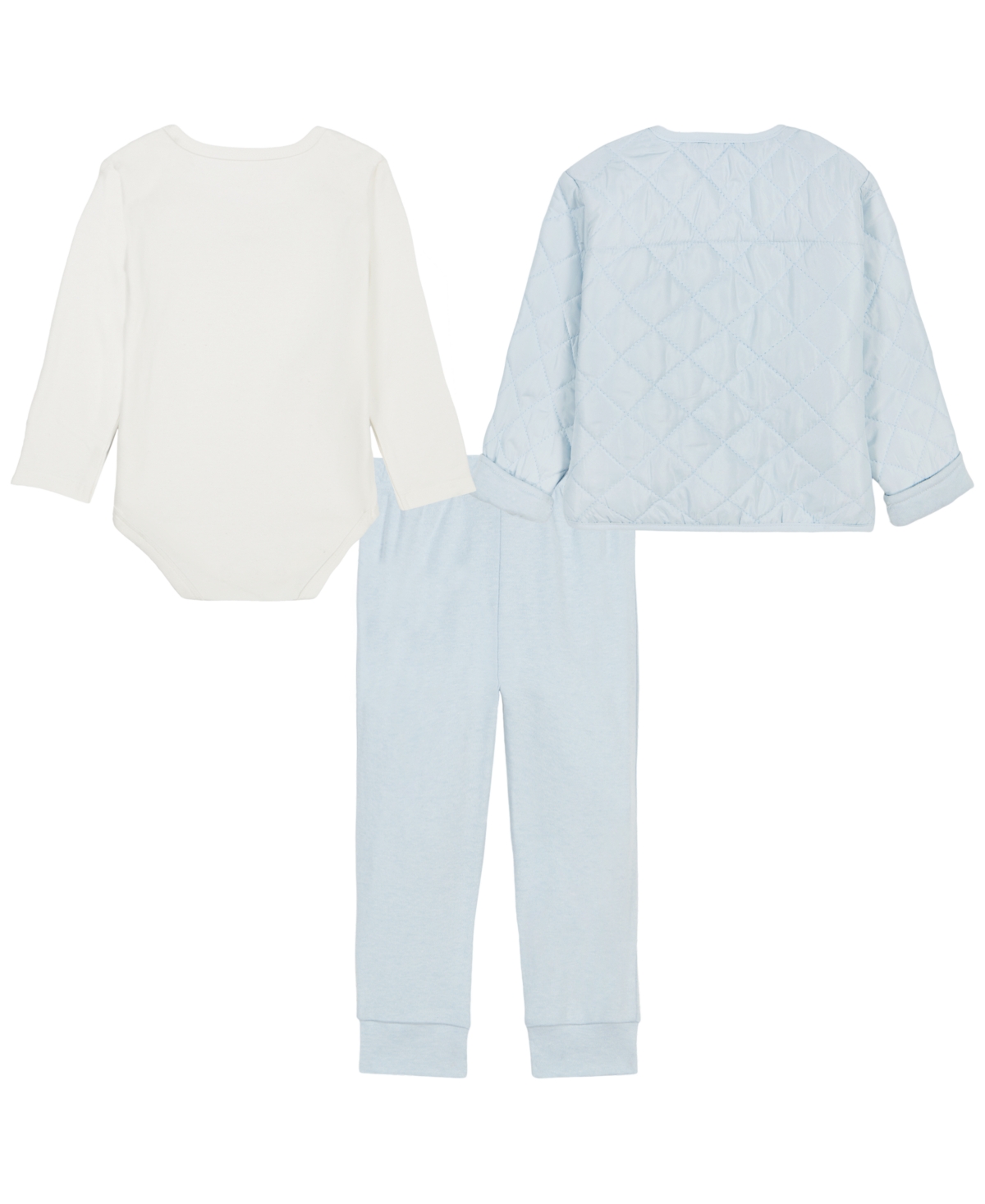 Tommy Hilfiger Baby Boys' Long Sleeve Quilted Jacket, Bodysuit, and Joggers, 3-Piece Set