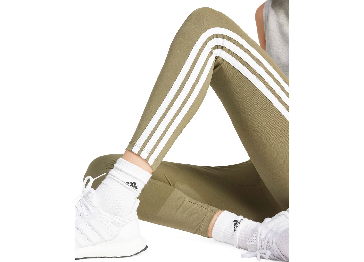 Plus Size Essentials 3-Stripes Cotton Leggings