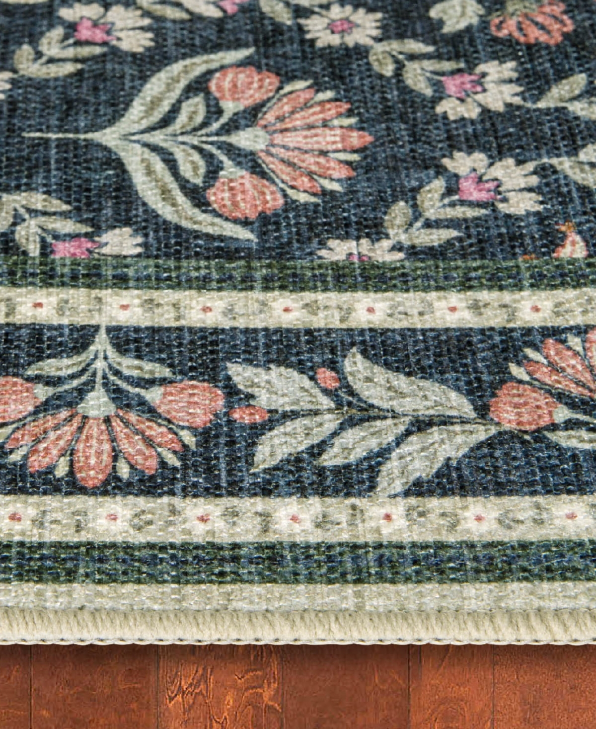 Laura Ashley Barrington Floral Slip Resistant 2-Piece Rug Set