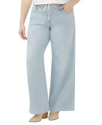 Plus Size Suki Light-Wash High-Rise Wide-Leg Jeans