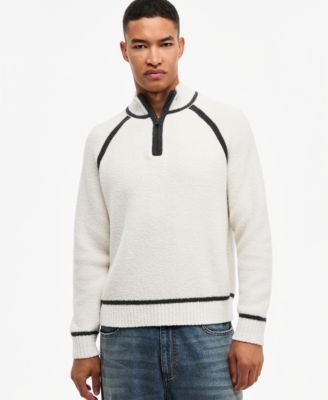 Men's Quarter-Zip Mock Neck Relaxed-Fit Sweater