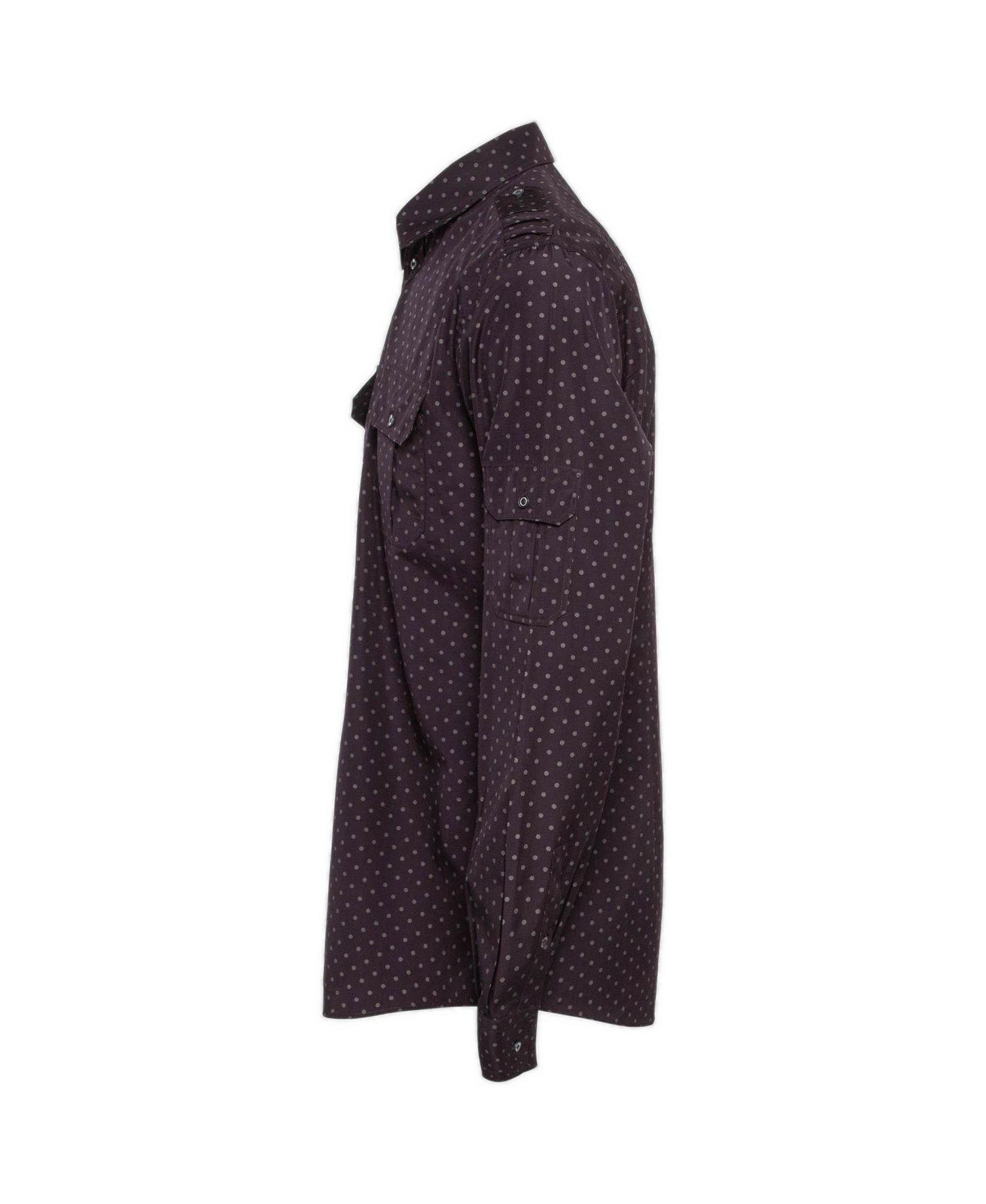 Dolce & Gabbana Men's Gold Long-Sleeve Polka-Dot Slim-Fit Shirt