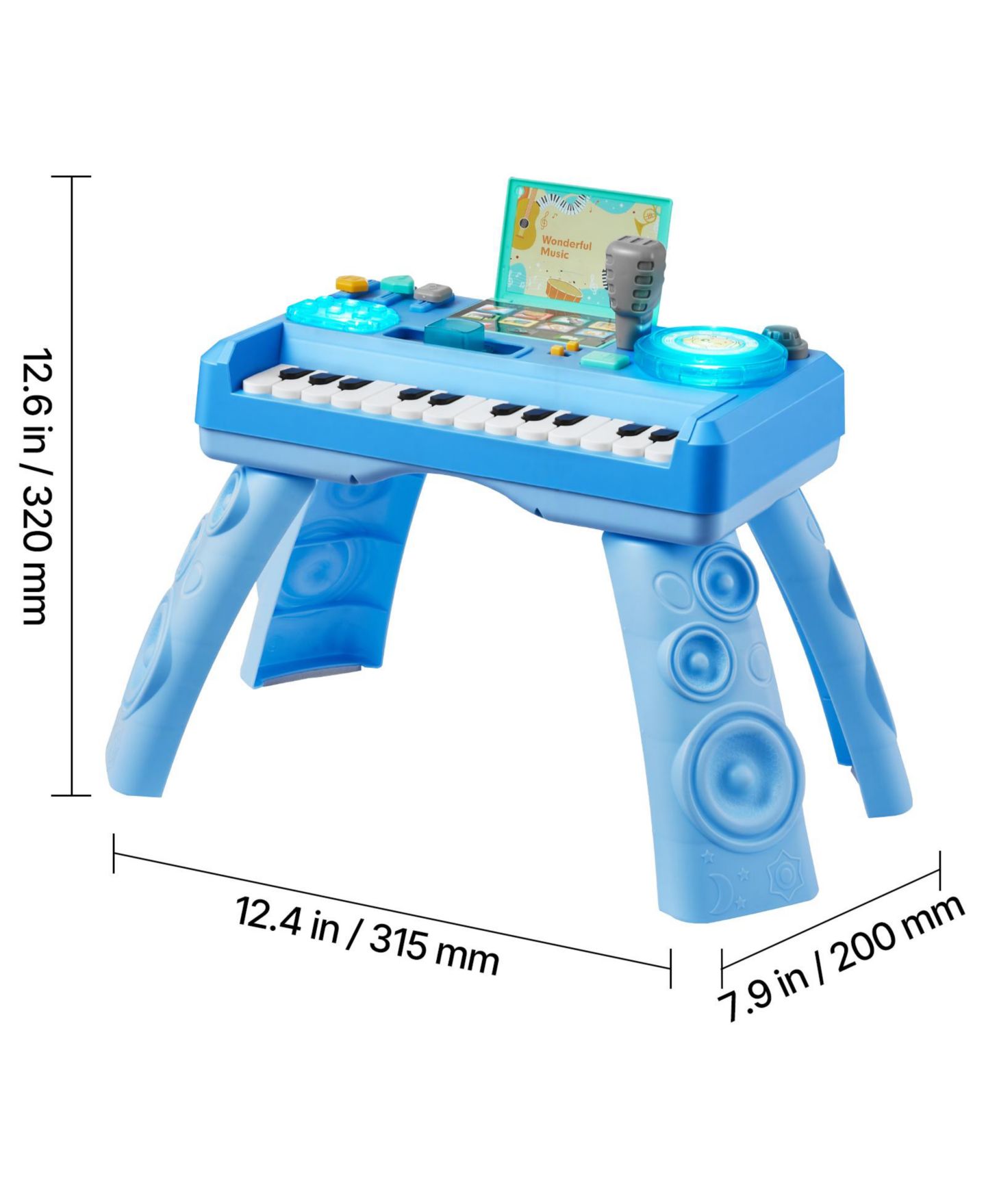 Детская игрушка SUGIFT Baby DJ Turntable 133 Sound Sources Record and Playback Musical Activity Table, Ages 6 Months+, цвет: Синий — фото 3