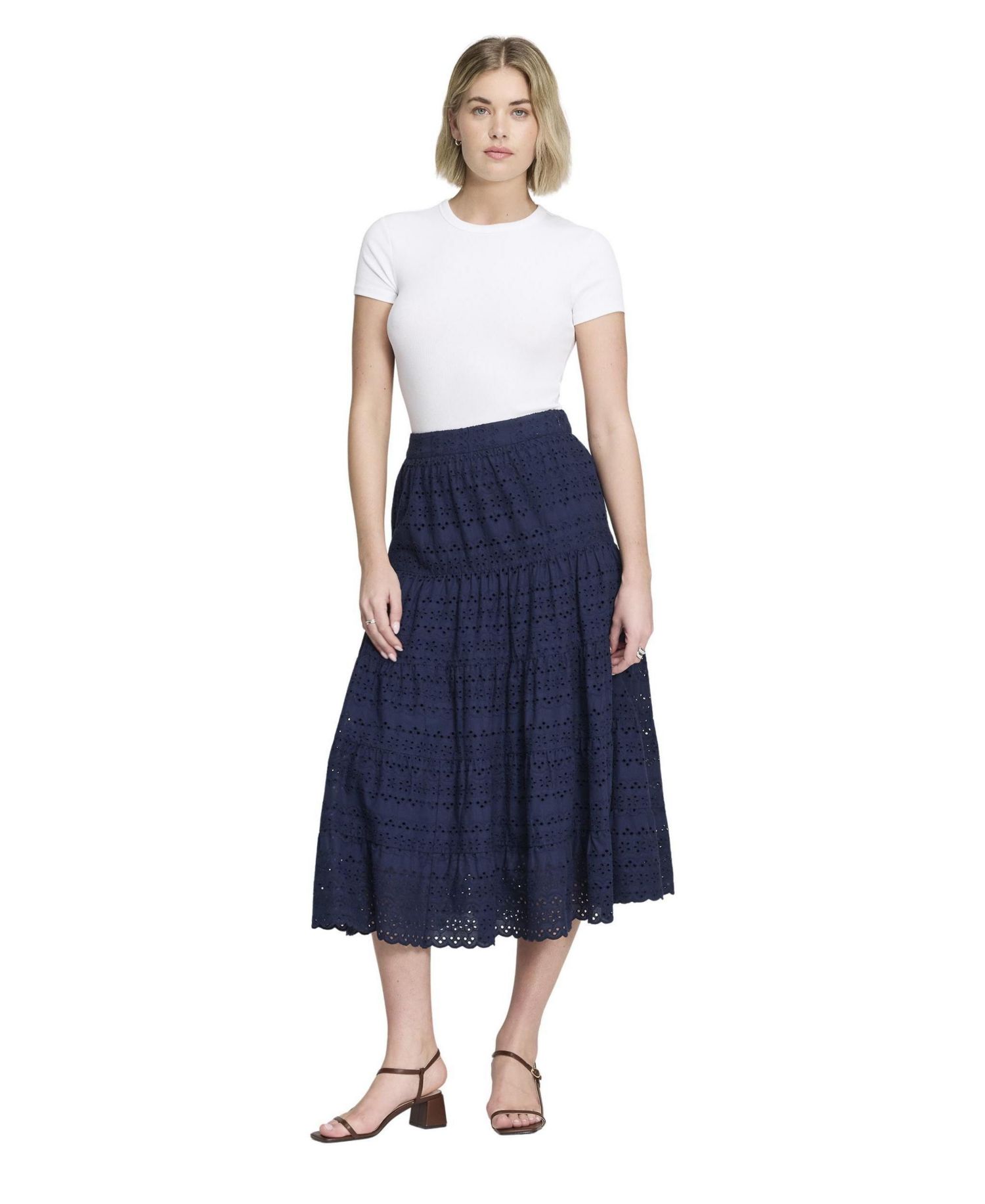 Women's Siobhan Tiered High-Waisted Midi Skirt