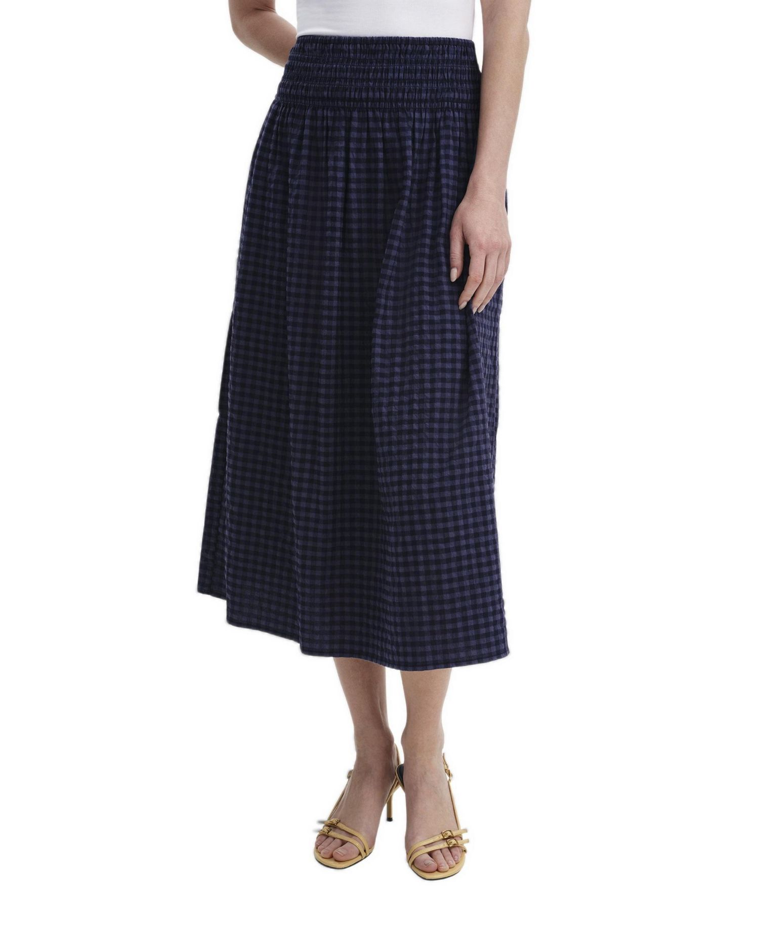 Women's Vanessa Gingham Seersucker Midi Skirt