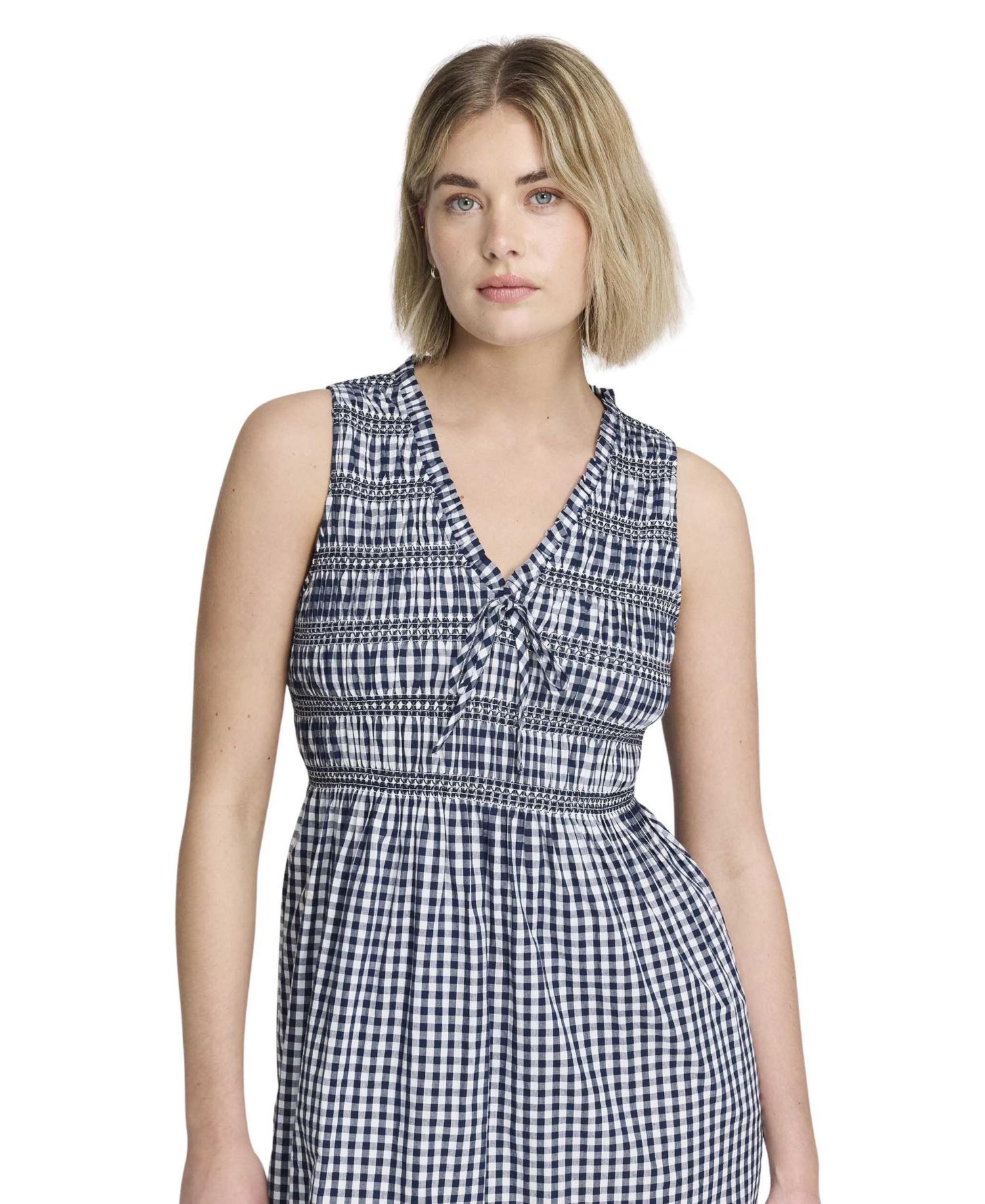 Women's Hadlee Gingham Shirred Midi Dress