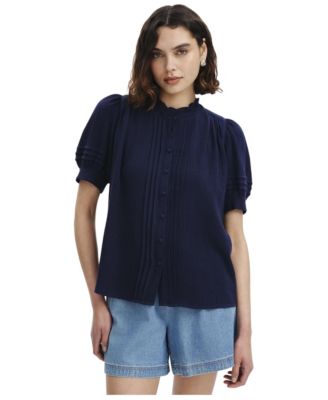 Women's Teagan Pintuck Short-Sleeve Blouse