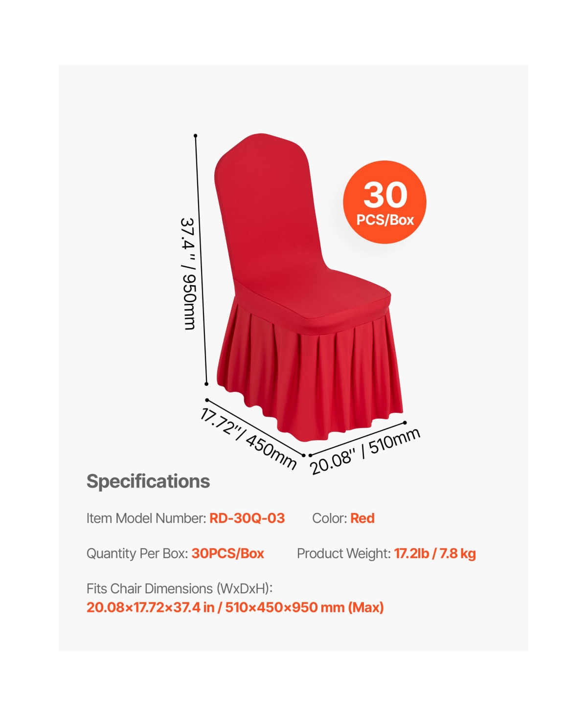 Sugift 30 Piece Stretch Spandex Banquet Chair Cover Set for Wedding and Party Seating