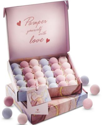 Bath Bombs Gift Set, 30pc Handmade Spa Body Care Balls in Coconut Jasmine, Cherry Blossom and Vanilla Scents