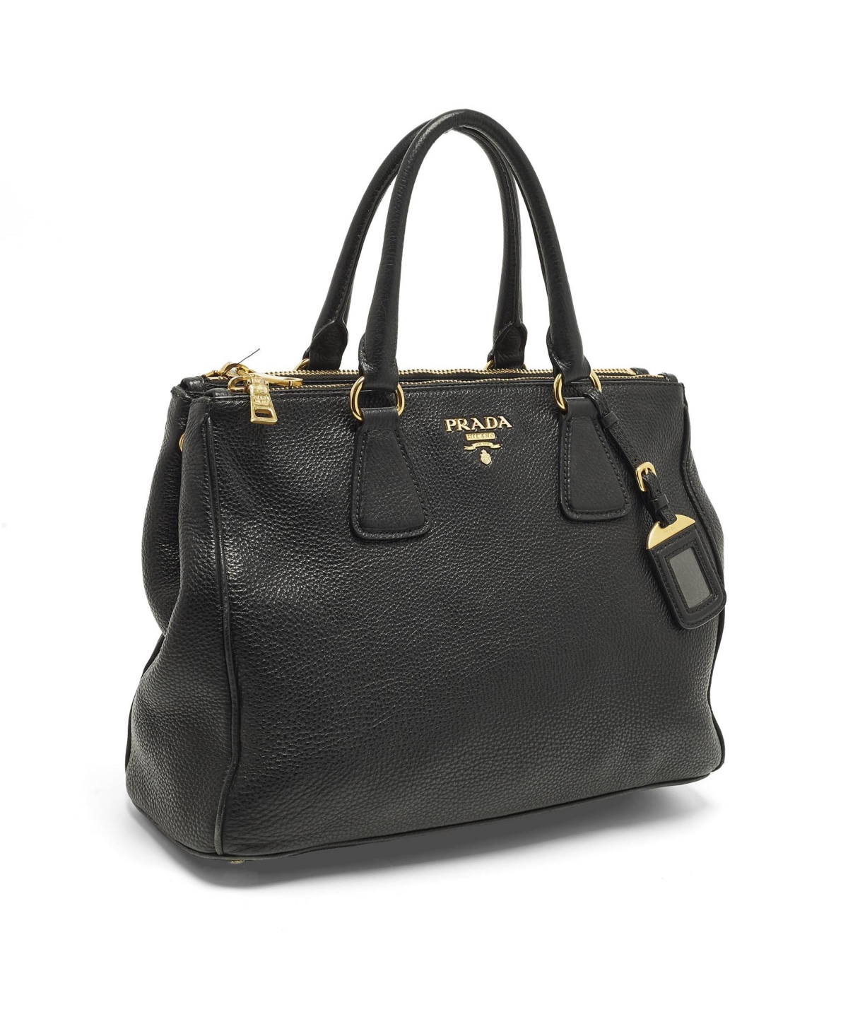 Pre-Owned Prada Women's Vitello Daino Double Zip Leather Tote