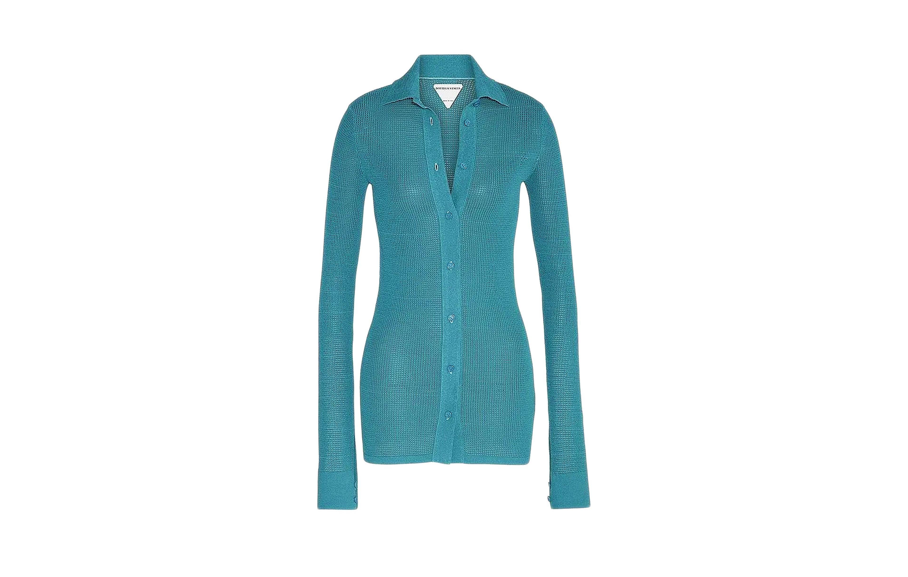 Pre-Owned Bottega Veneta Women's Sheer Mesh Long-Sleeve Shirt