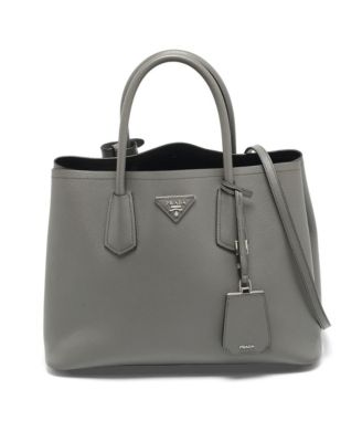 Women's Saffiano Cuir Leather Double Tote Bag