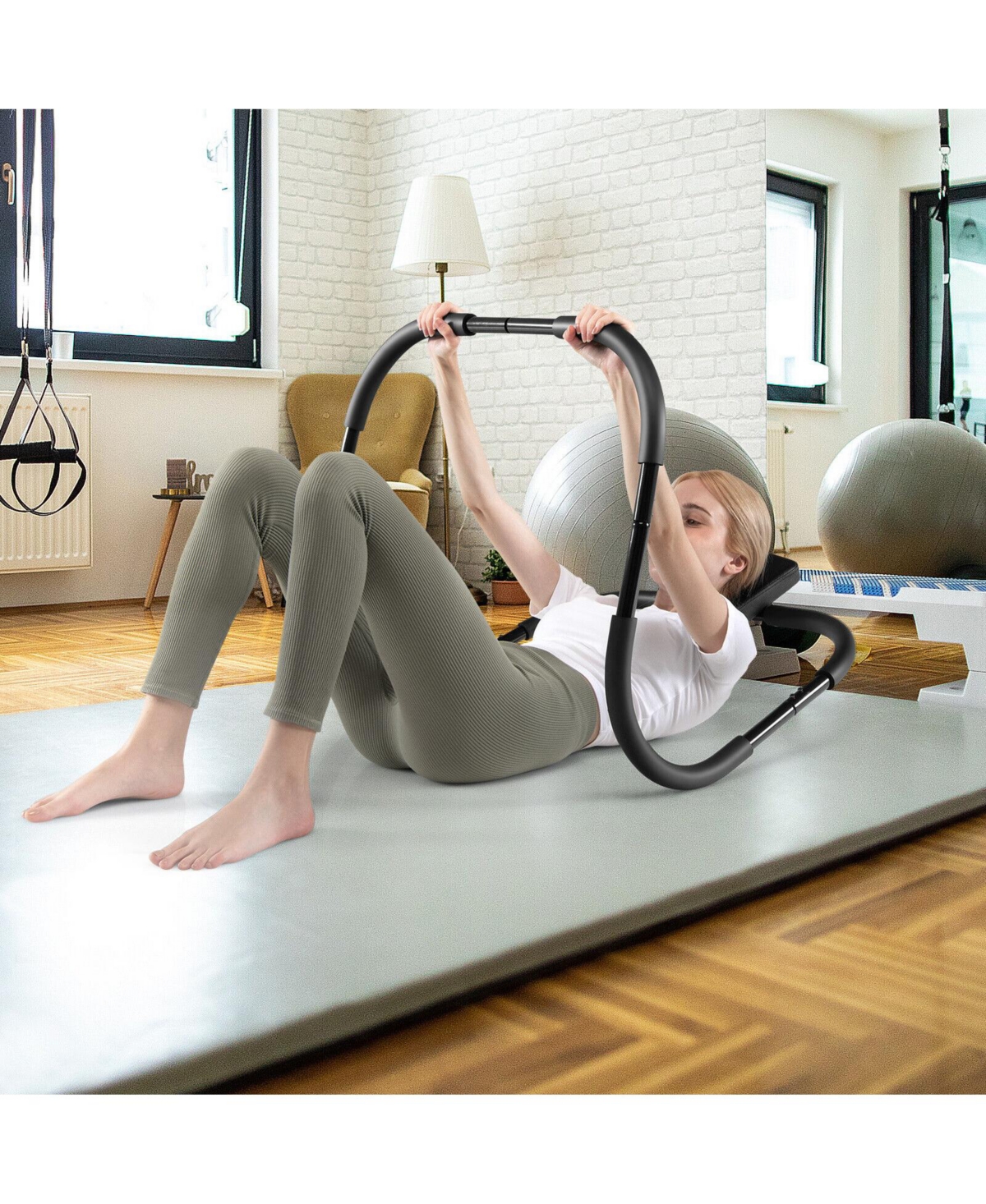Glintex Ab Trainer with Padded Headrest, Steel Frame, Holds 220 lbs.