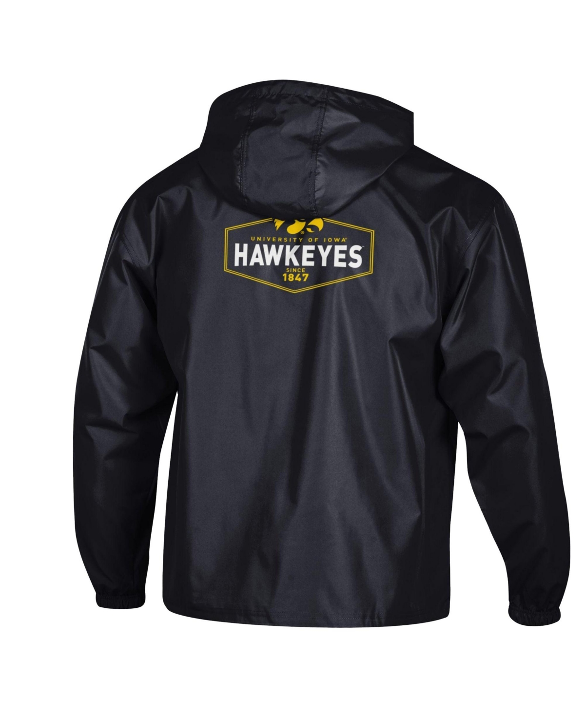 Champion Men's Black Iowa Hawkeyes Delay Packable Half-Zip Jacket