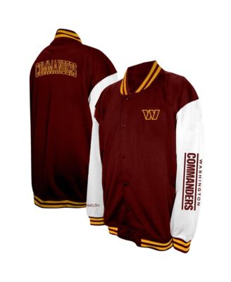 Men's Burgundy Washington Commanders Big Tall Full-Snap Varsity Jacket