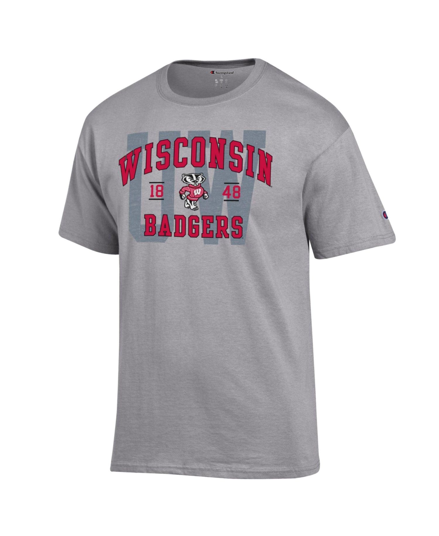 Men's Heather Gray Wisconsin Badgers Varsity T-Shirt