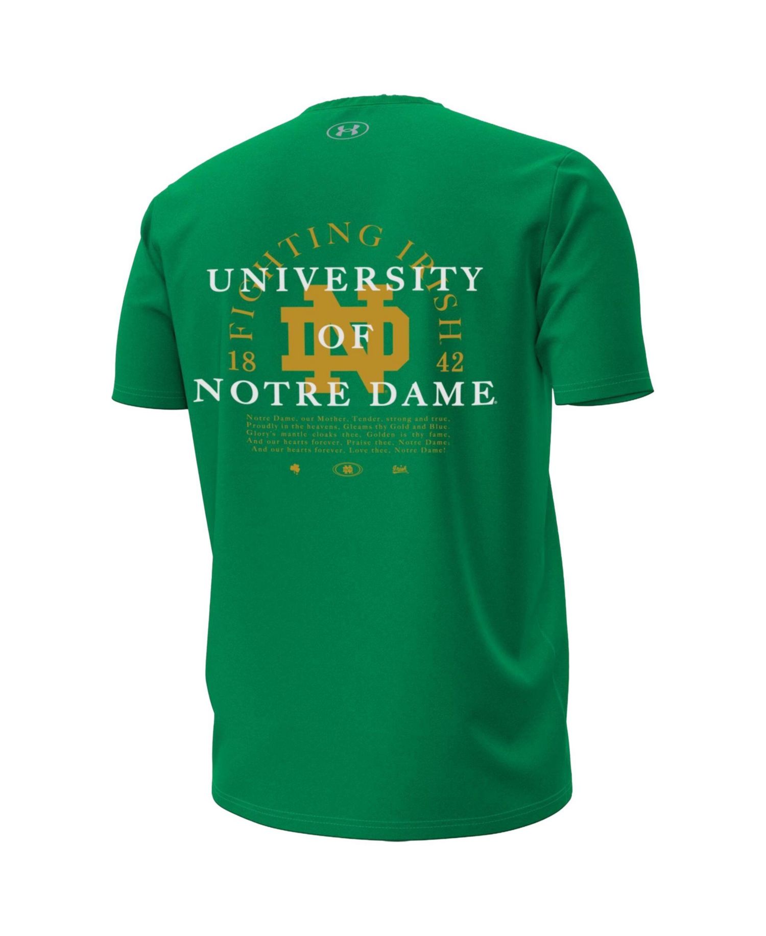 Men's UA Performance Cotton-Blend Collegiate Notre Dame Fighting Irish Screen Print Short-Sleeve Crewneck T-Shirt