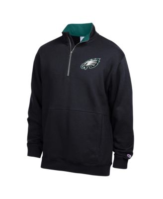 Men's Black/Midnight Green Philadelphia Eagles Fleece Quarter-Zip Pullover Jacket