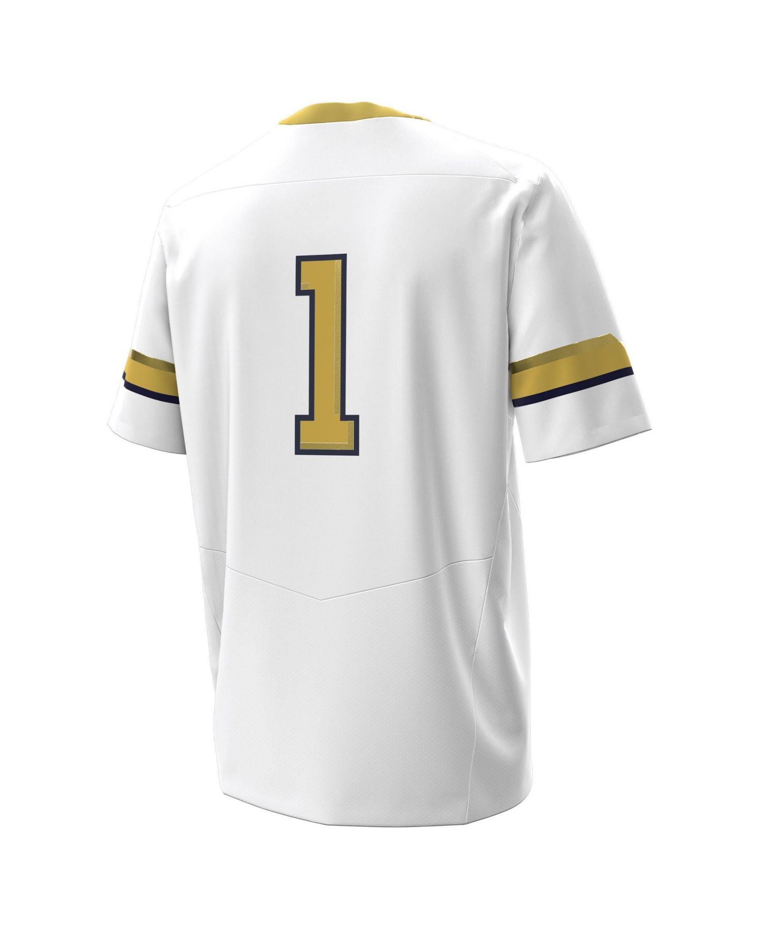 Men's Number 1 Georgia Tech Yellow Jackets Away Replica Notch Neck Football Jersey