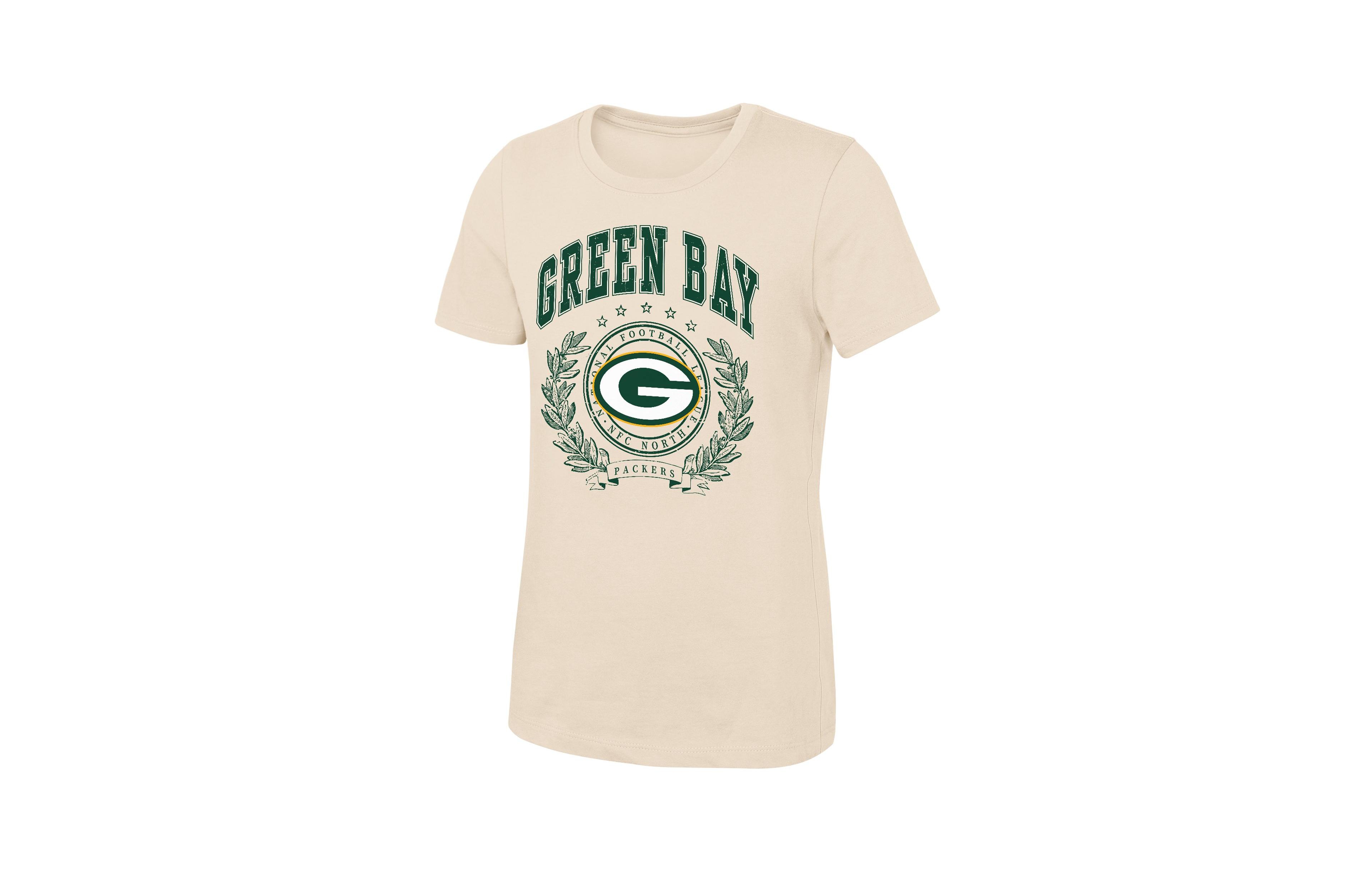 Outerstuff Girls' 4-16 Green Bay Packers Undefeated Screen-Print Crewneck T-Shirt
