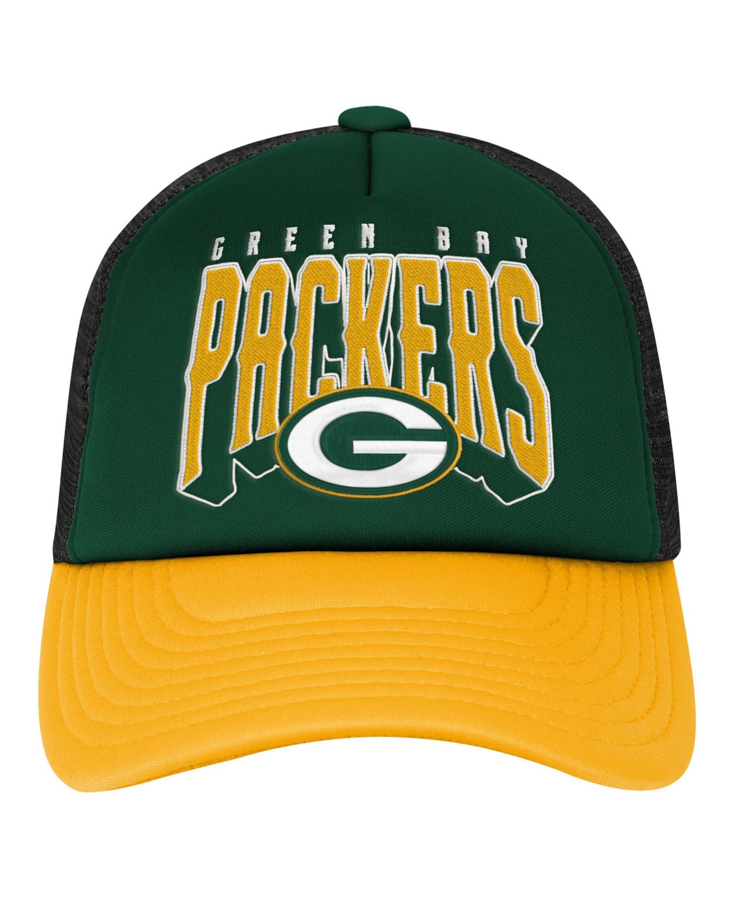 Big Boys and Girls Green Bay Packers Handoff Foam-Front-Panel Trucker Hat